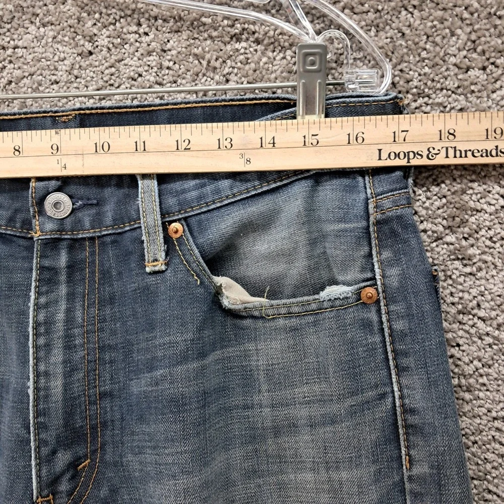 Levis 512 Slim Taper Mens Blue Denim Jeans 34x30 Medium Wash WaterLess 7002